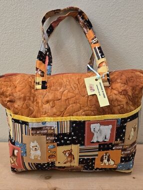 NEW Handmade Quilted Dog Tote Purse Travel
